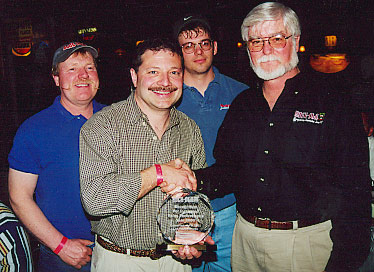 John Papa and his crew with President of Rock-Ola Glen Streeter